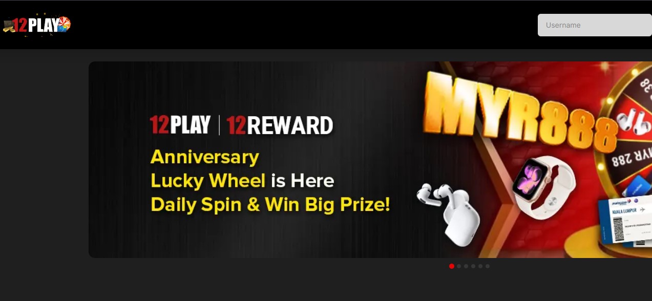 Platform view of 12Play casino displaying a wide game variety and live dealer options